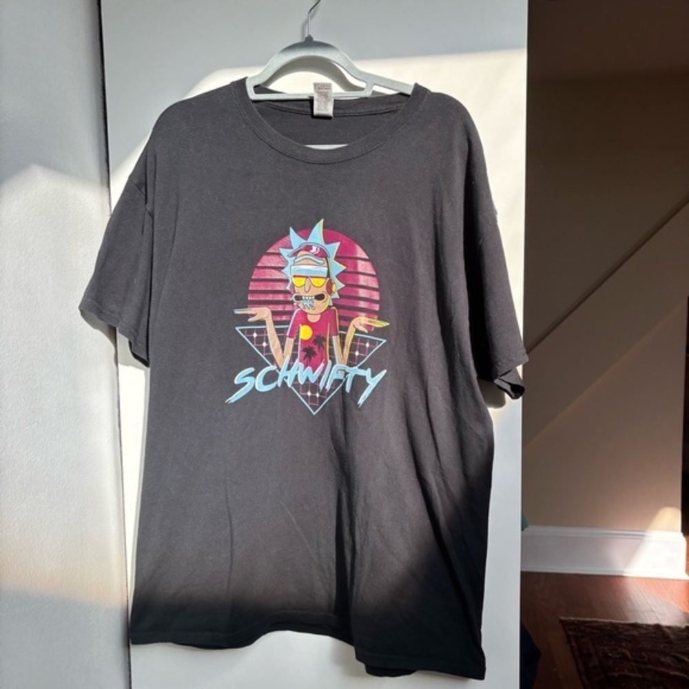 Black Graphic T-Shirt Rick and Morty
